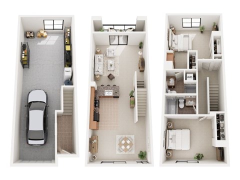Floor plan for 2 beds, 2 baths, 1201 sqft